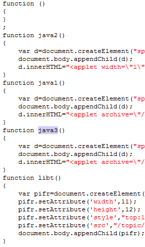 Java applet decompiled