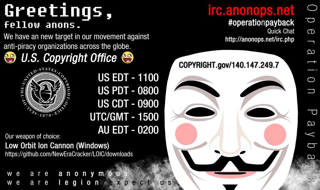 Anonymous Attacks the United States Copyright Office 3