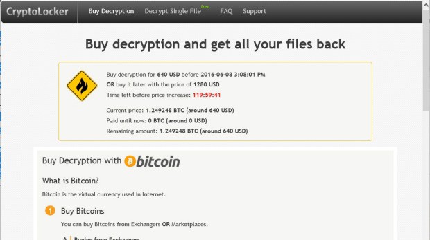 Cryptolocker ransomware