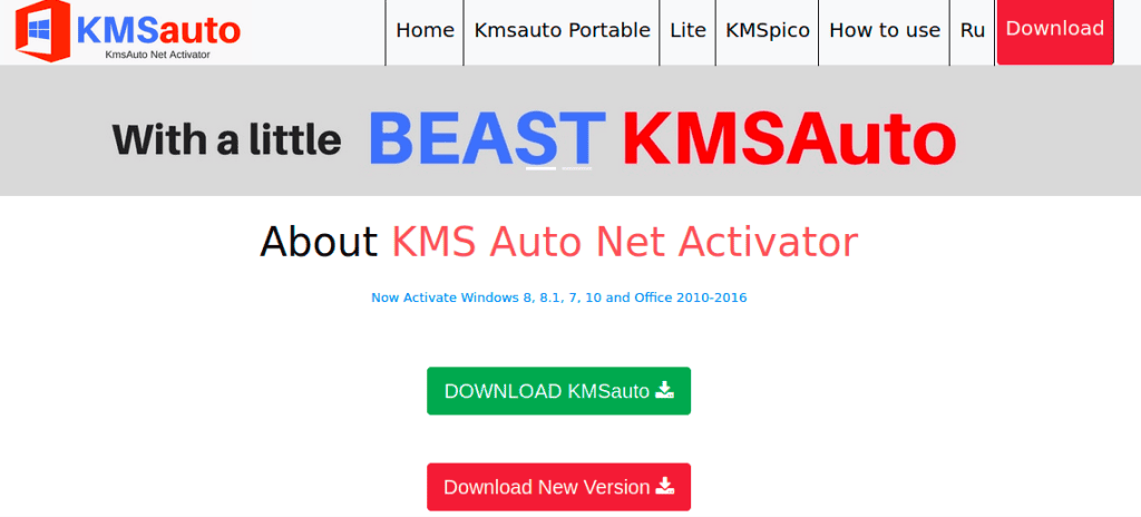 Fake KMSAuto website spreading the Bluesky Ransomware