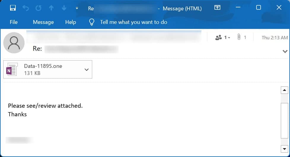 Emotet phishing email