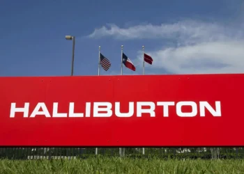 Photo of the Halliburton corporate sign after they've been hacked.