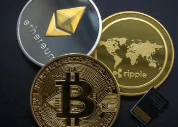 Photo of the big 3 cryptocurrencies, Bitcoin, Ethereum, and Ripple (XRP)